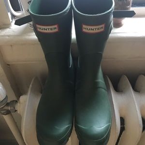 Forest green, Original short Hunter boots, size 9